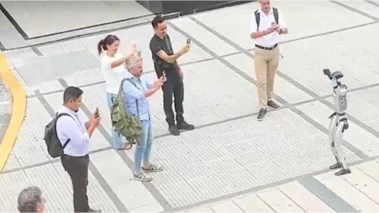 Puerto Madero: revuelo en las calles por la aparición de un robot humanoide