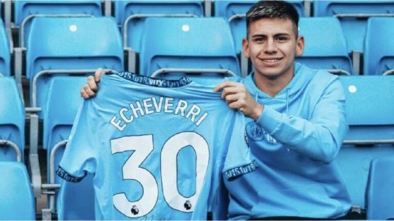 Claudio Echeverri fue presentado como refuerzo del Manchester City: cuándo debutaría