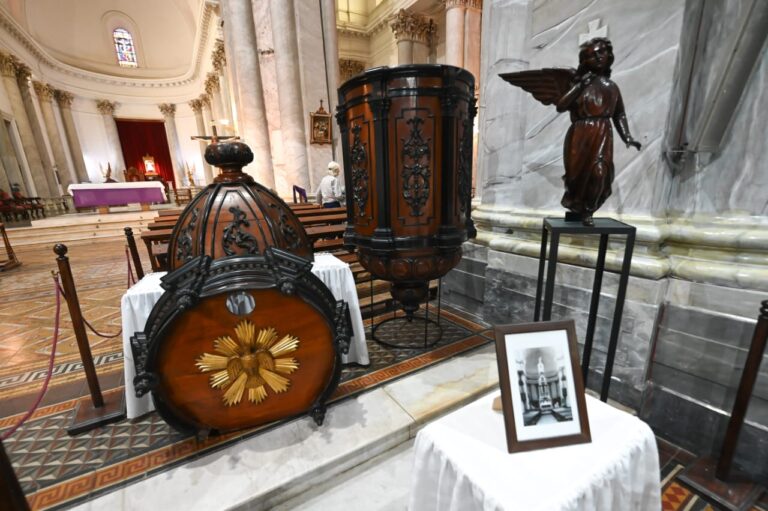 El púlpito histórico restituido por la Provincia estará exhibido hasta Semana Santa
