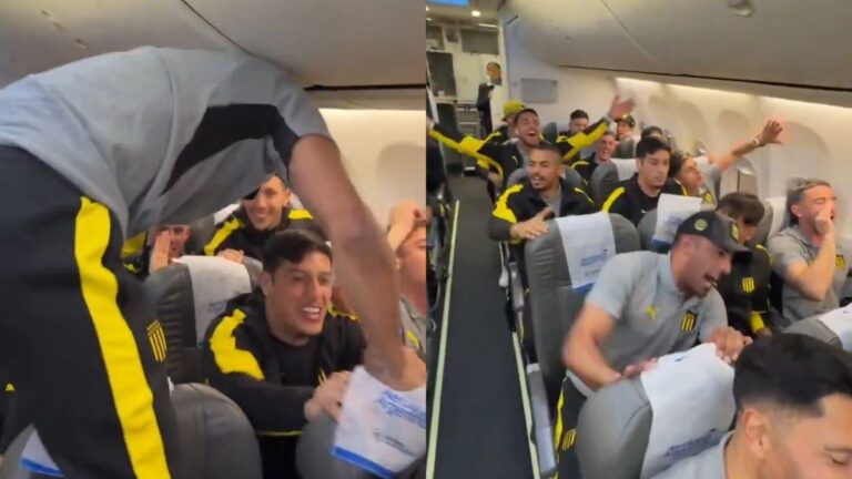 Lluvia de críticas al plantel de Peñarol por comportamiento inadecuado en el avión que trajo al plantel a Buenos Aires