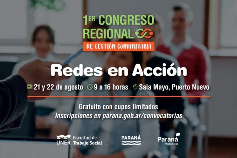 Comienza este jueves el Primer Congreso Regional de Gestión Comunitaria: Redes en acción