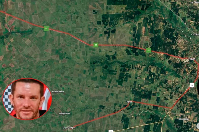 Buscan por tierra y aire con aporte de drones, infantería y canes al chofer Martín Palacios que trasladó al femicida desde Concordia por la ruta 22.