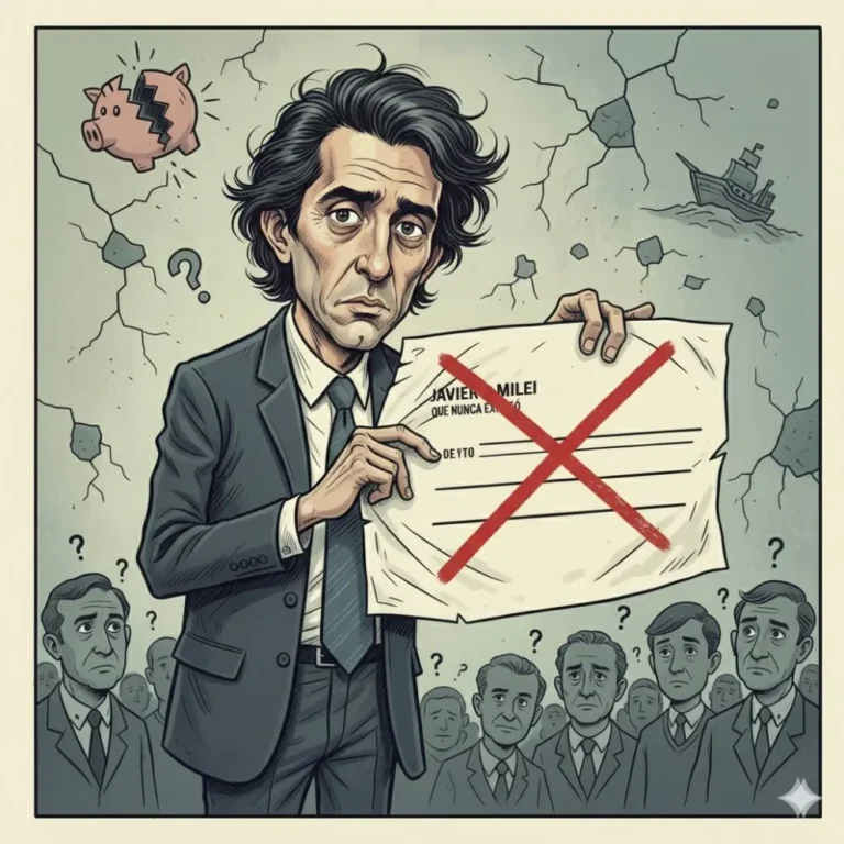 Un cheque en blanco que nunca existió: símbolos, errores y desgaste político del presidente libertario.