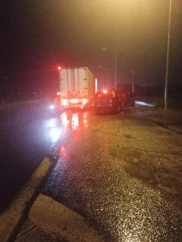 Bajo intensa lluvia, intentó ingresar a la Autovía y lo atropelló un camión, lo sacaron los bomberos y está en el Masvernat.