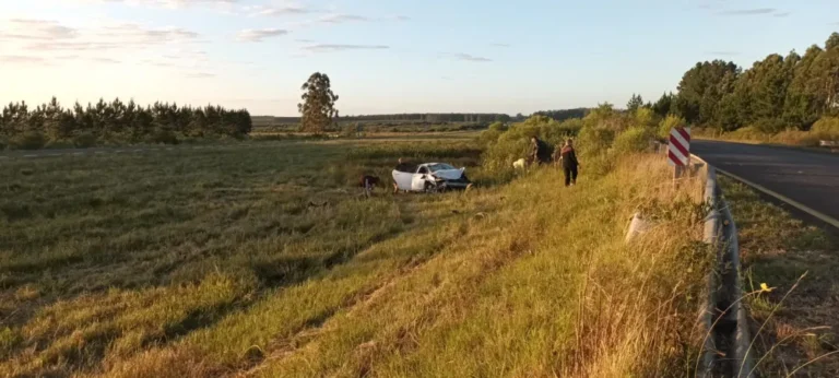 Cuatro personas resultaron con lesiones en la autovía 14 al volcar el auto en el que viajaban y fueron internados en Federación.