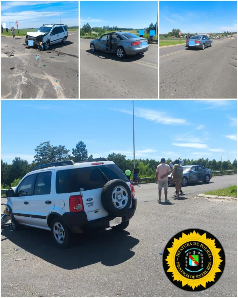 SINIESTRO VIAL: Accidente de tránsito con lesionados en el rulo de acceso a Concordia por Ruta 4 y RN 14