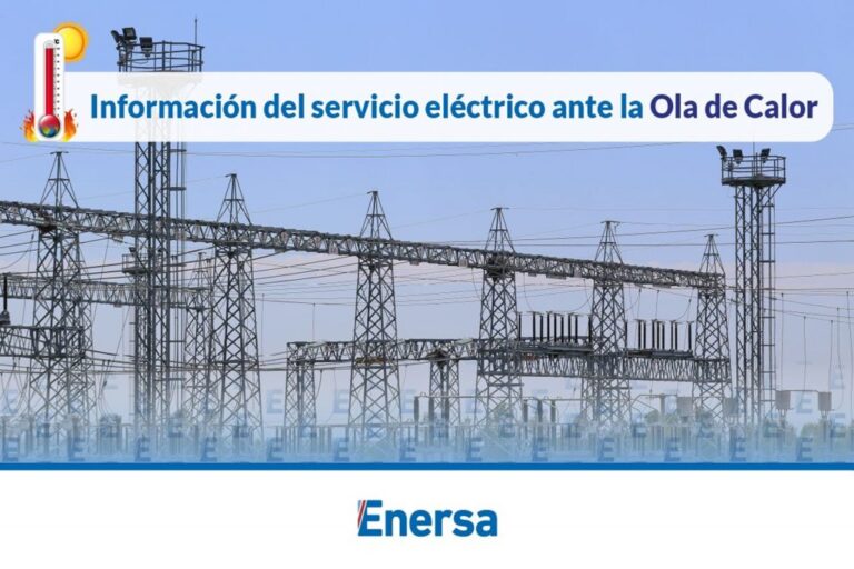 Enersa monitorea la demanda eléctrica ante la ola de calor