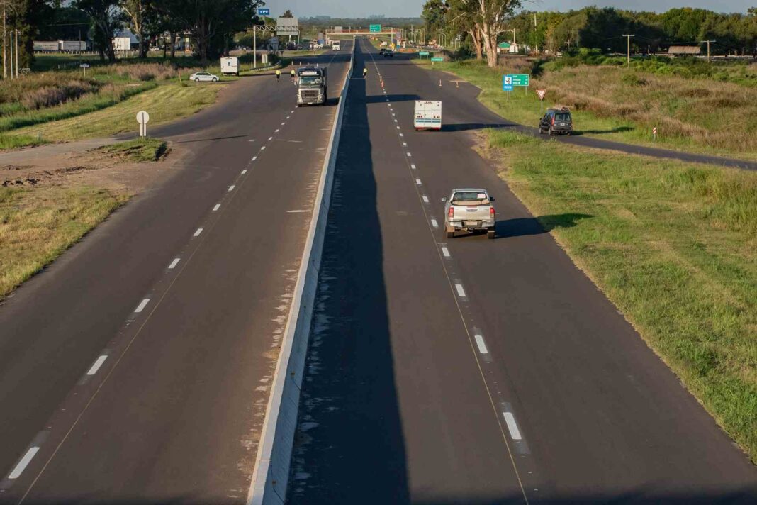 Vista aérea del nuevo tramo de la Ruta Nacional 18 habilitado en Entre Ríos