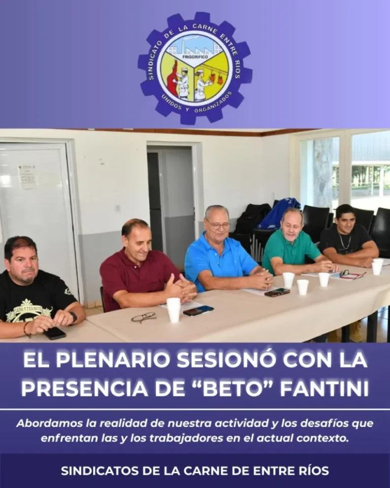 Representantes de los Sindicatos de la Carne durante el plenario en Concepción del Uruguay, Entre Ríos